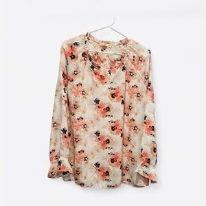 C&C California Floral Blouse - Cream and Orange